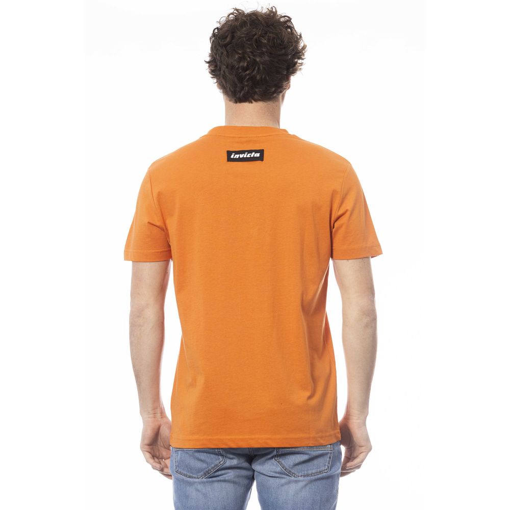 Orangefarbenes Herren-T-Shirt aus Baumwolle