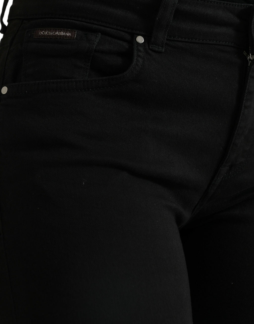 Schwarze Skinny-Jeans aus Baumwolle mit mittlerer Taille