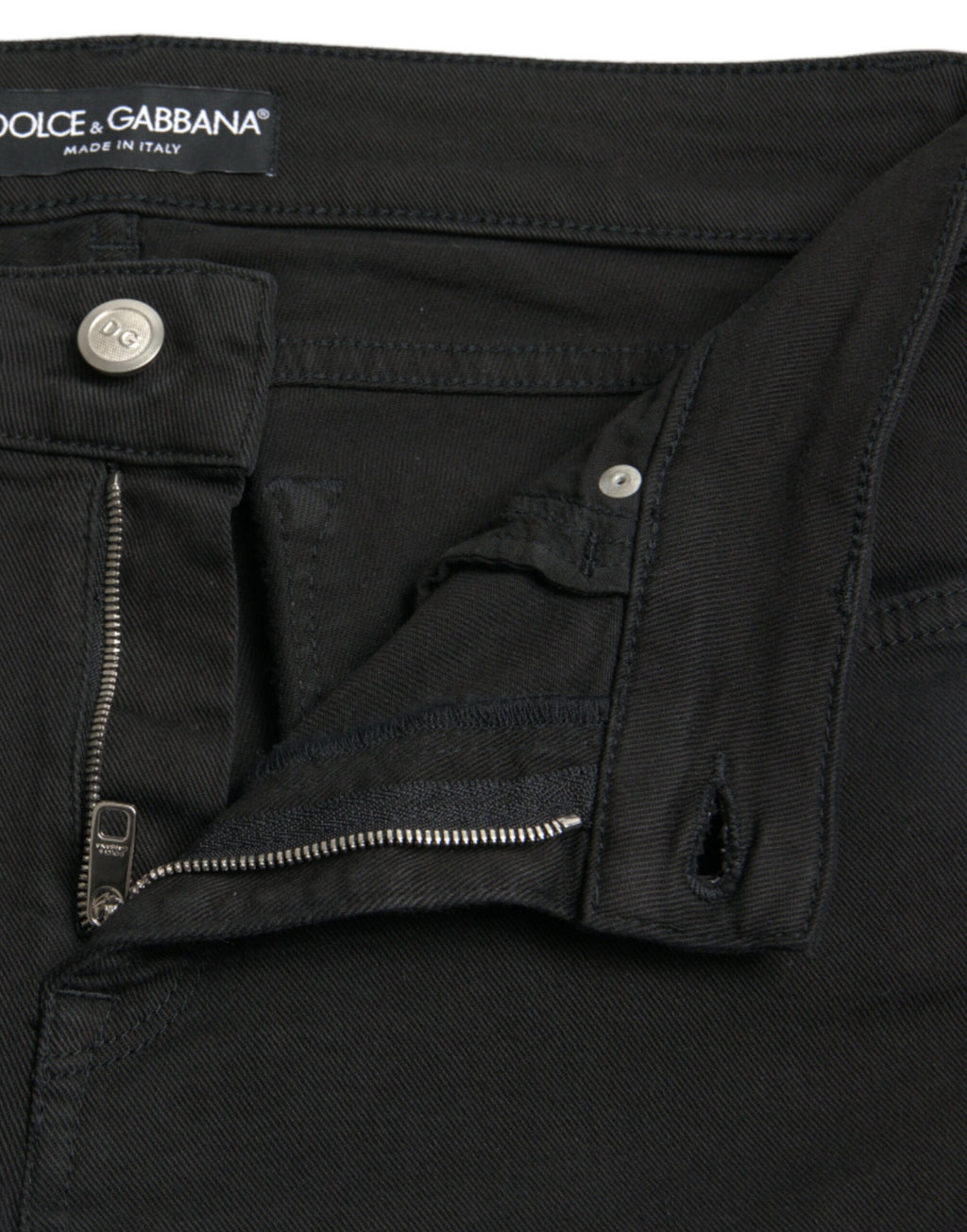Schwarze Skinny-Jeans aus Baumwolle mit mittlerer Taille