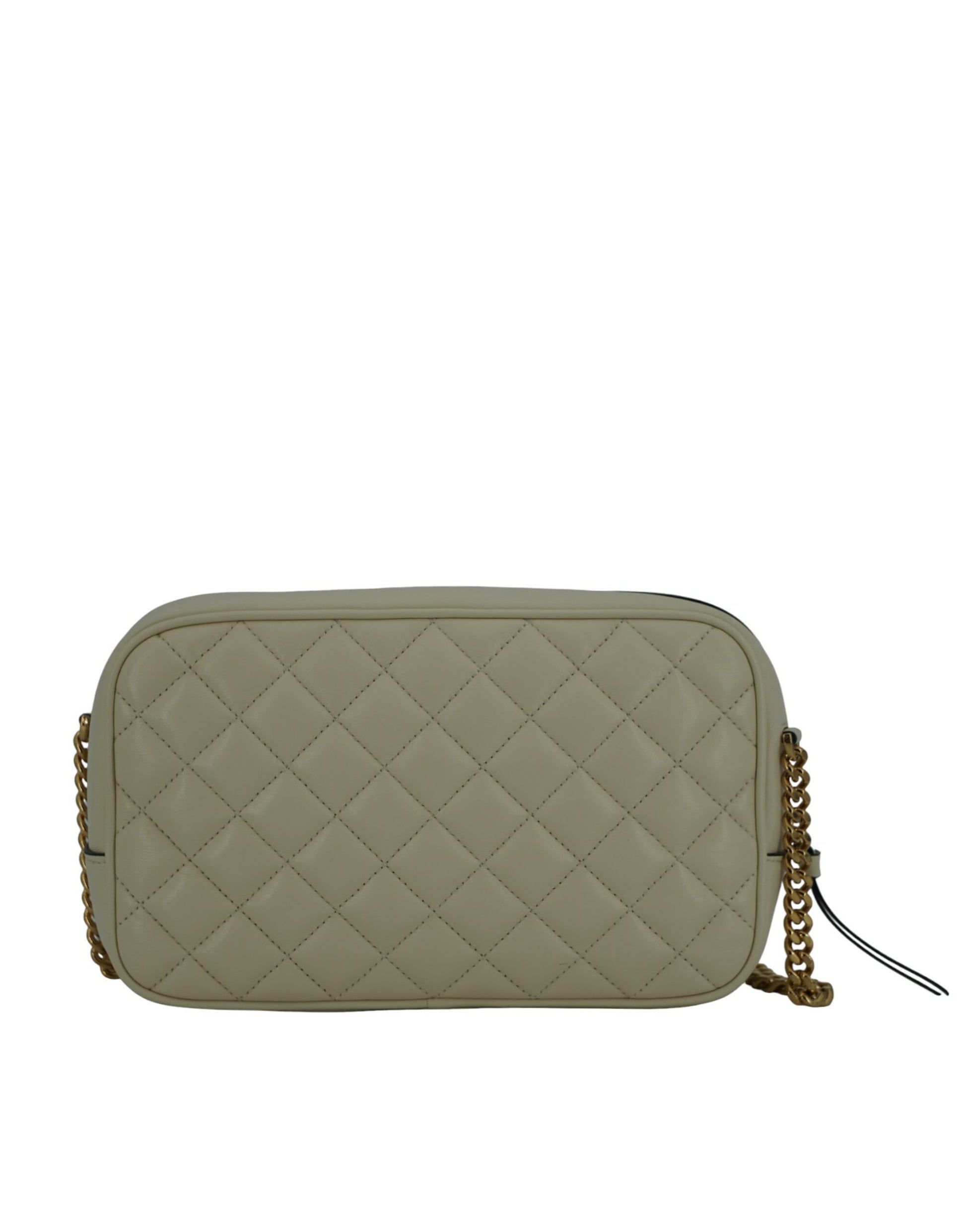 Elegante weiße Kamera-Umhängetasche aus Leder