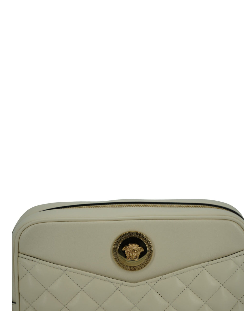 Elegante weiße Kamera-Umhängetasche aus Leder