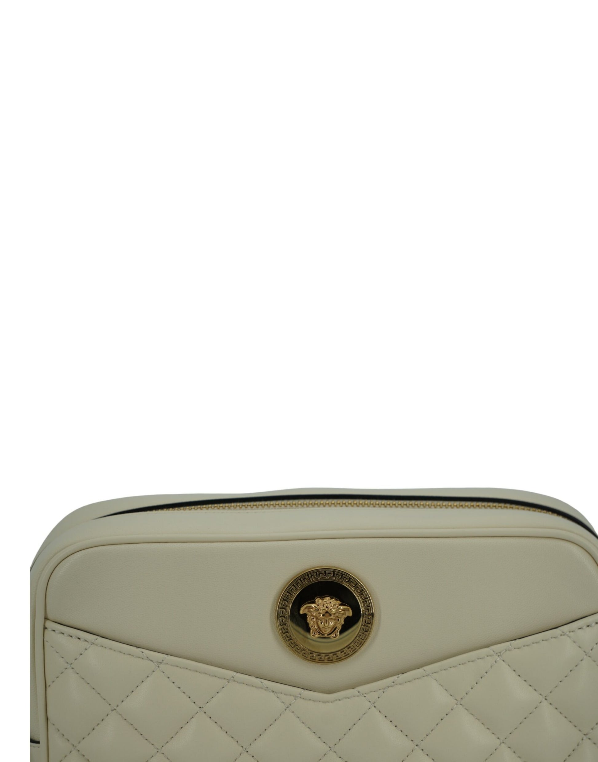 Elegante weiße Kamera-Umhängetasche aus Leder