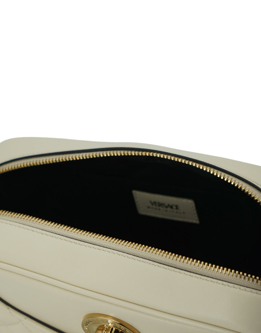 Elegante weiße Kamera-Umhängetasche aus Leder