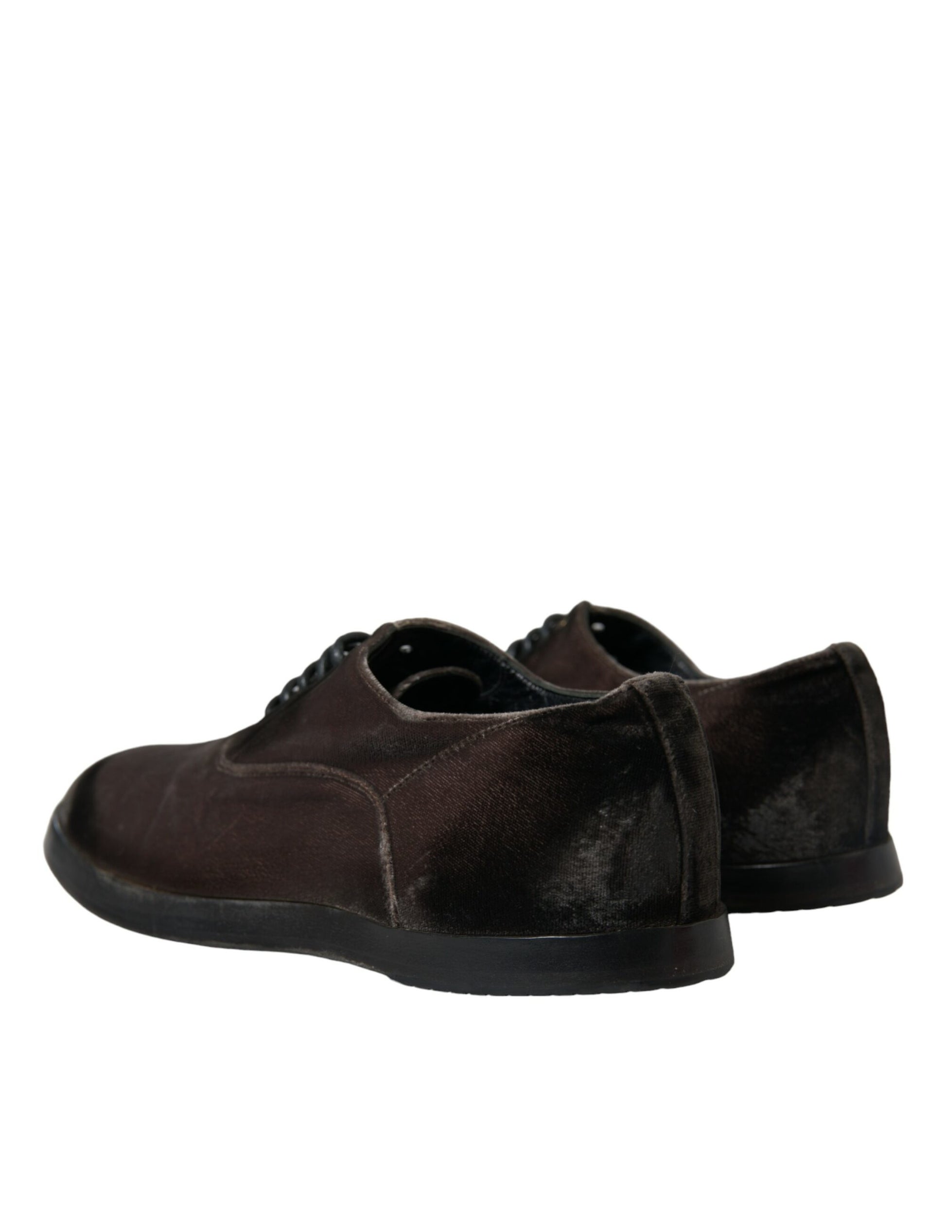 Braune Oxford-Schnürschuhe aus Samt für Herren