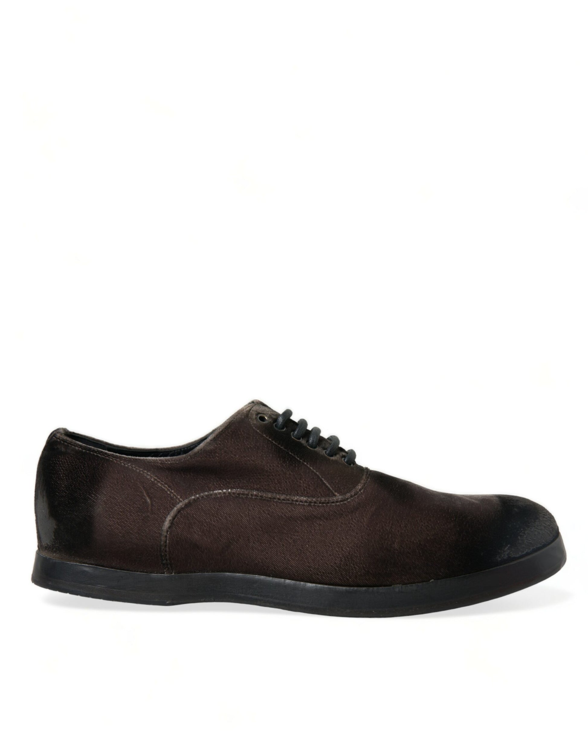 Braune Oxford-Schnürschuhe aus Samt für Herren
