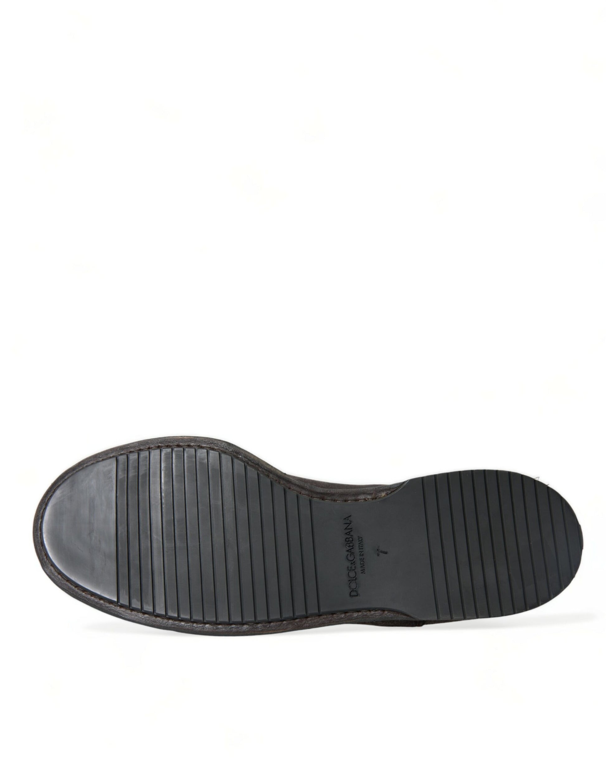 Braune Oxford-Schnürschuhe aus Samt für Herren