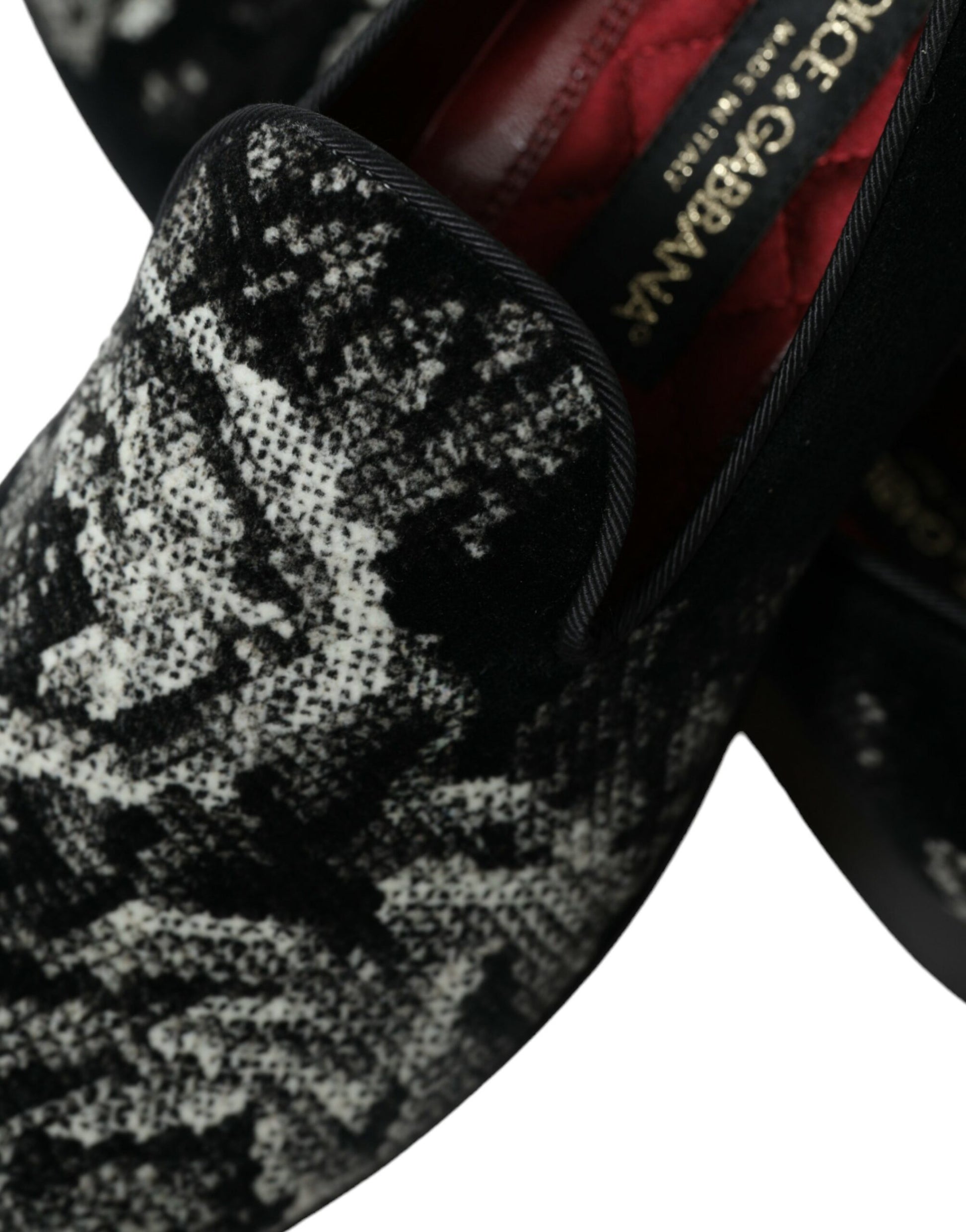 Schwarze Hausschuhe mit Blumenmuster für Herren, Halbschuhe