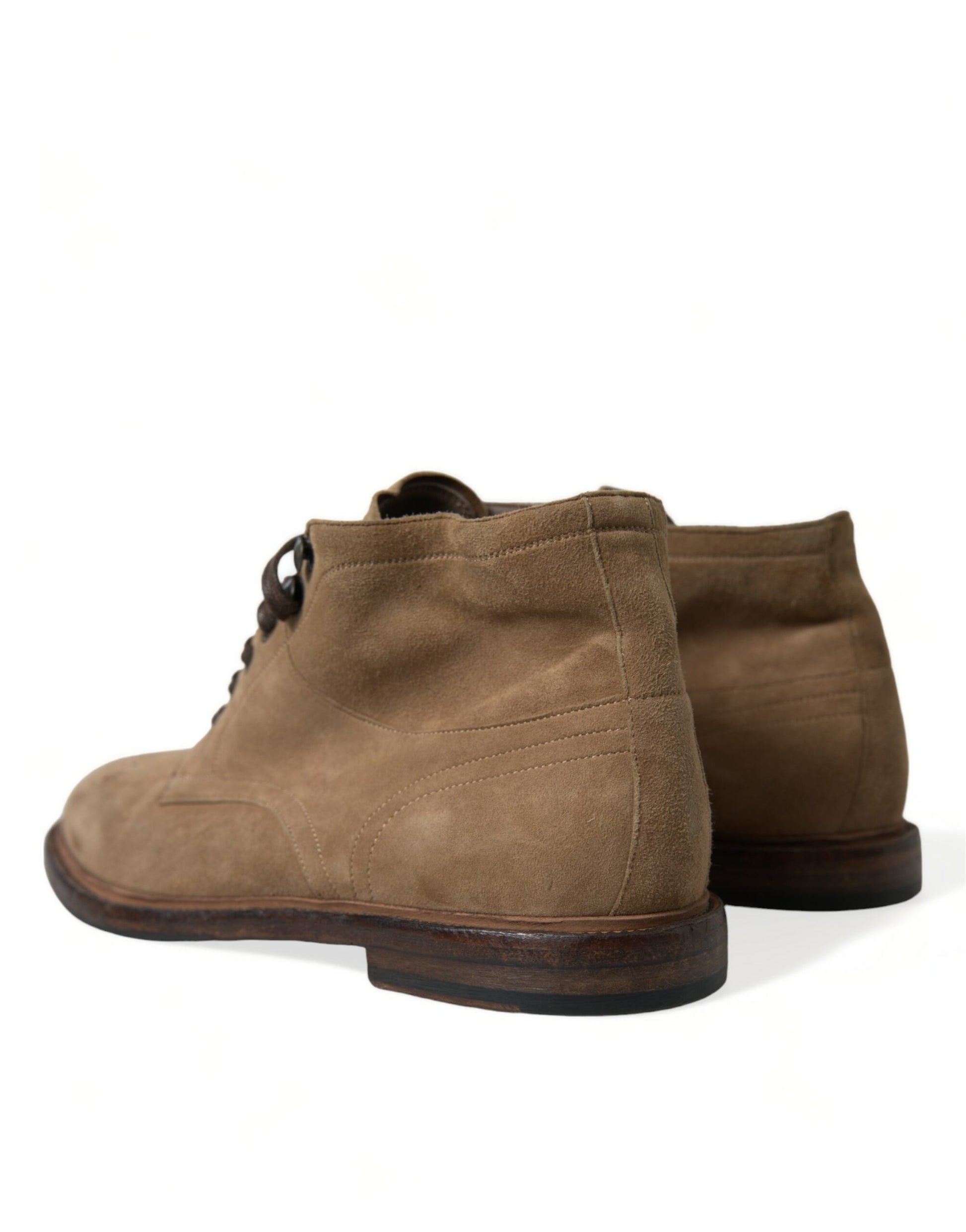 Braune Lederstiefeletten mit Schnürung