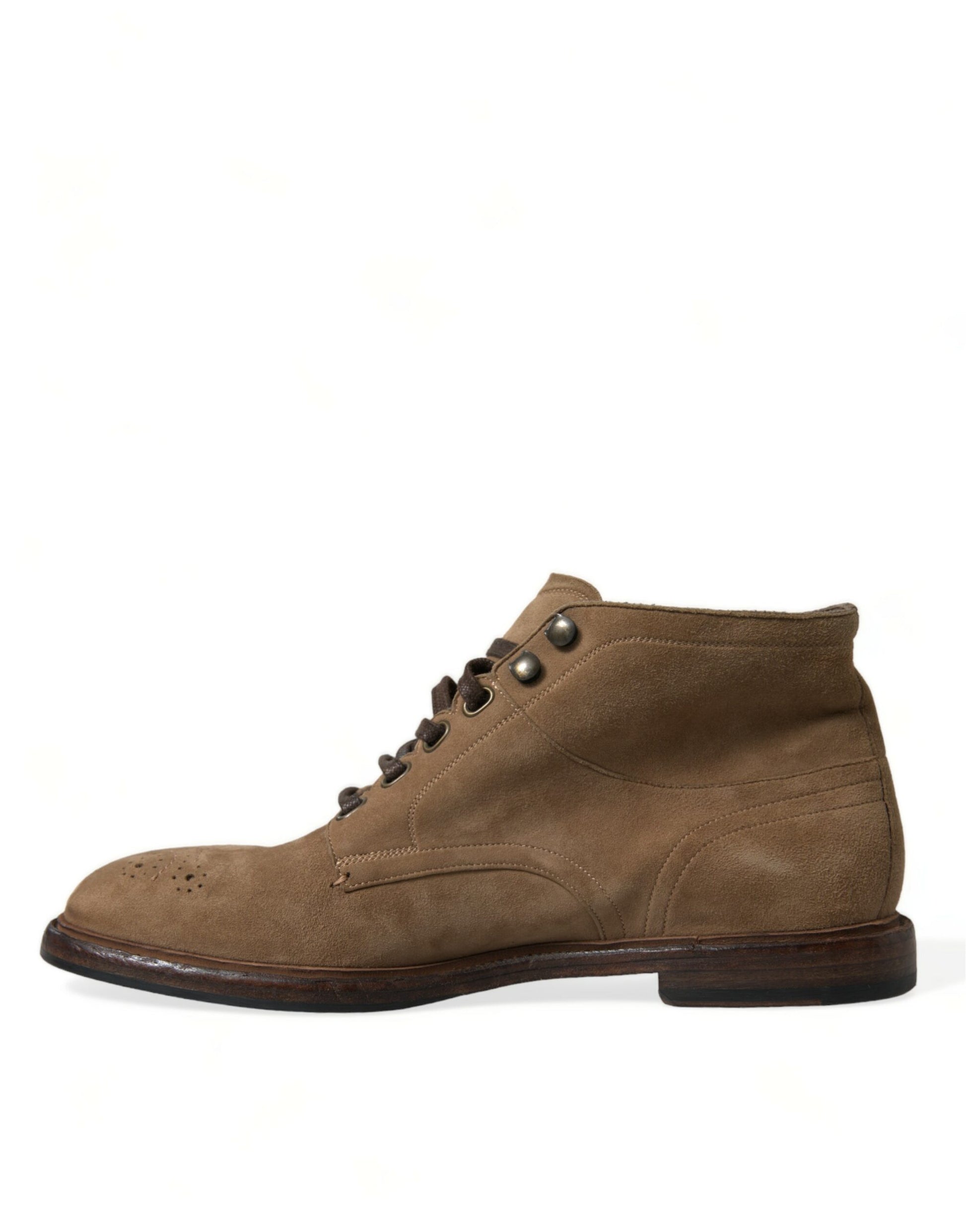 Braune Lederstiefeletten mit Schnürung