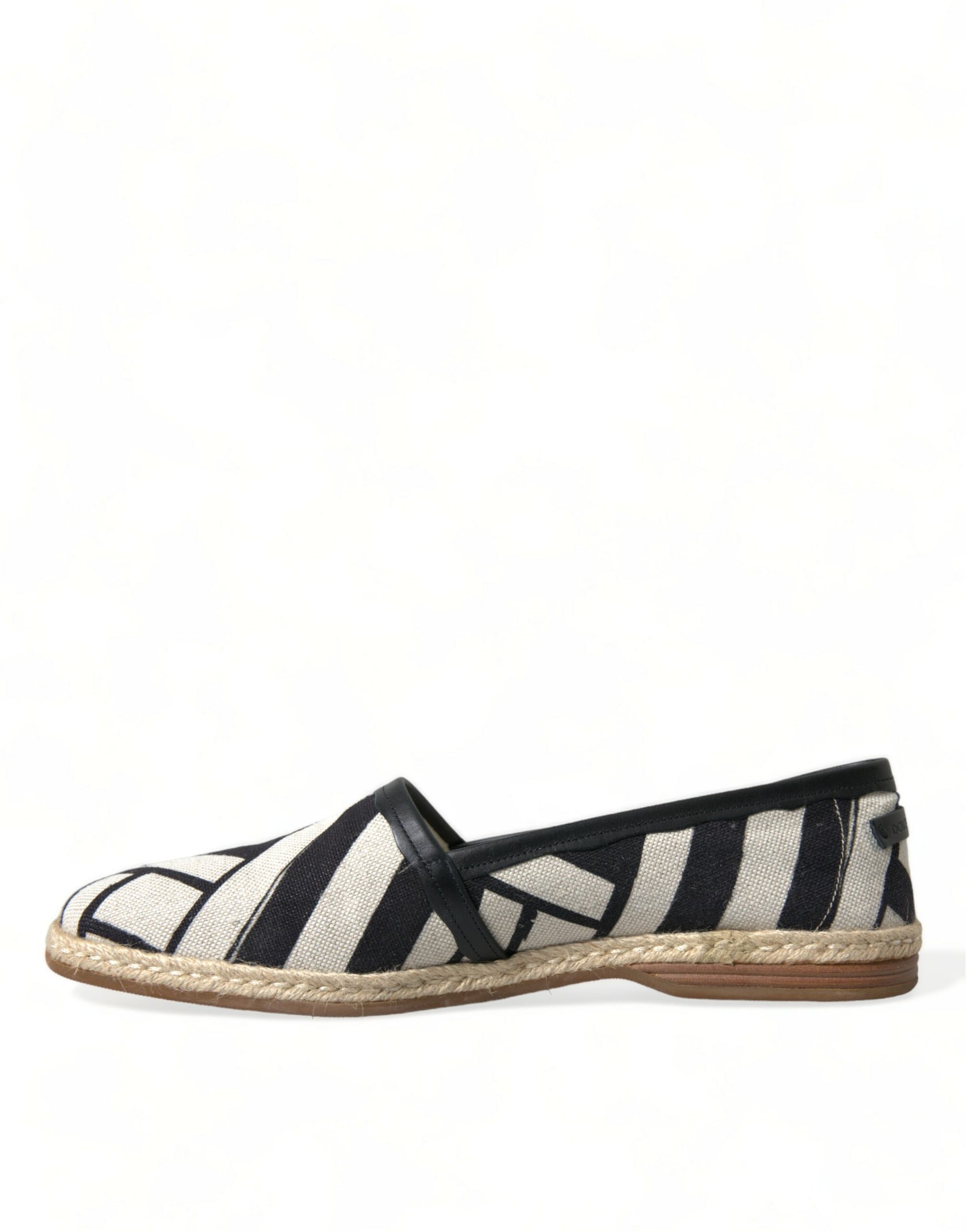 Beige Schwarz Gestreifte Canvas Espadrilles MONDELLO Schuhe