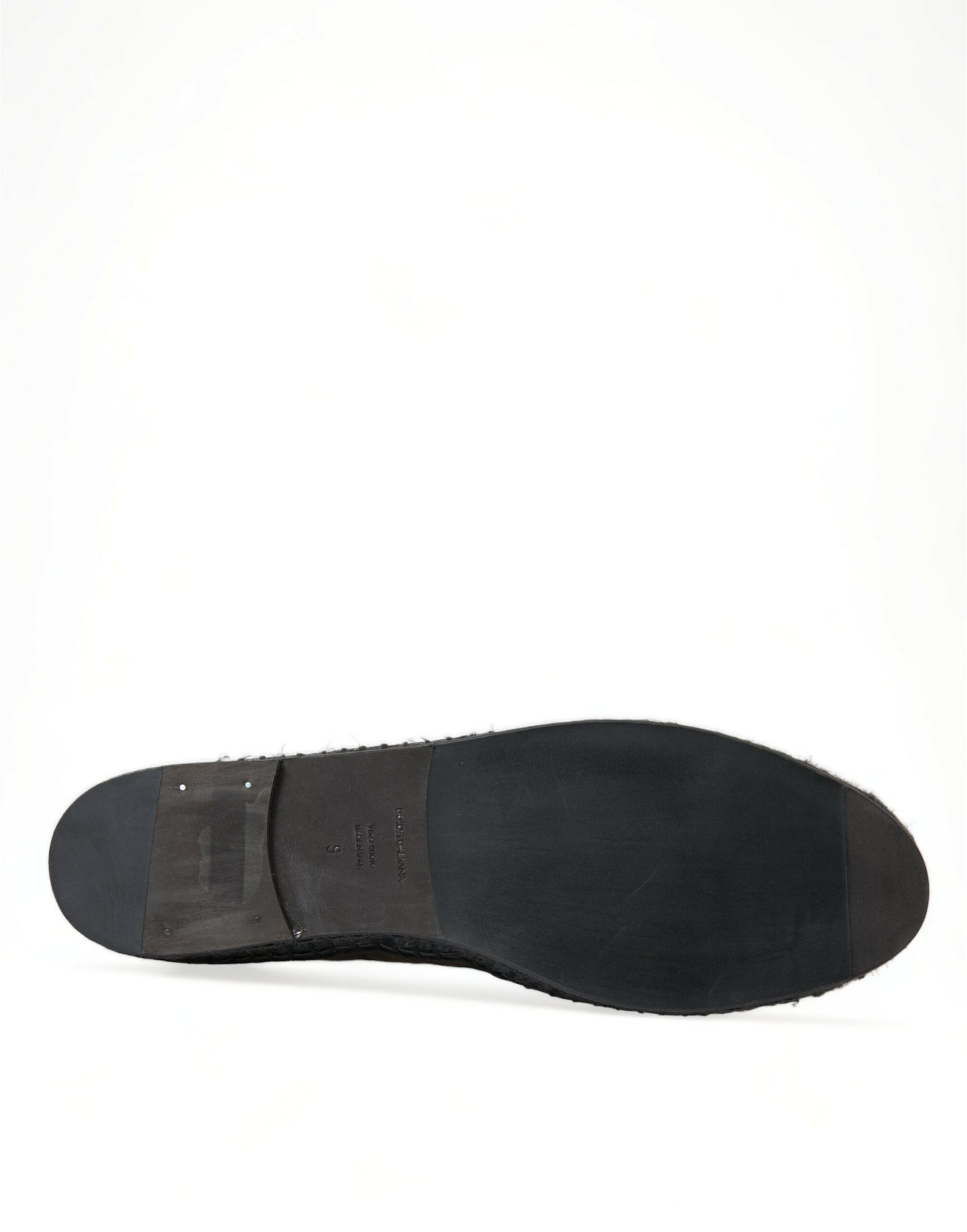 Schwarze Espadrilles-Schlupfschuhe aus exotischem Leder