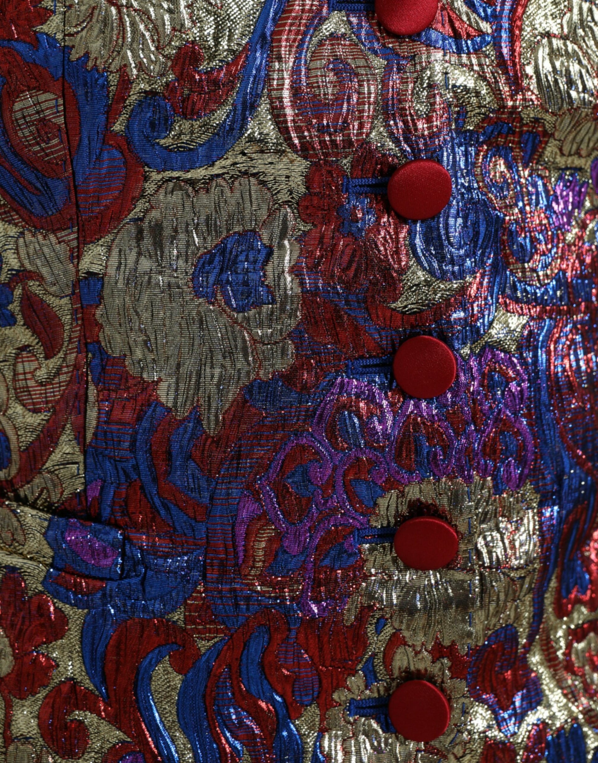 Mehrfarbiges Weste-Oberteil mit Jacquard-Knopf
