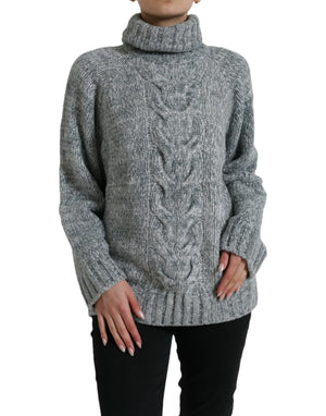 Grauer Rollkragenpullover aus Kaschmir