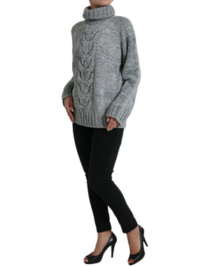 Grauer Rollkragenpullover aus Kaschmir