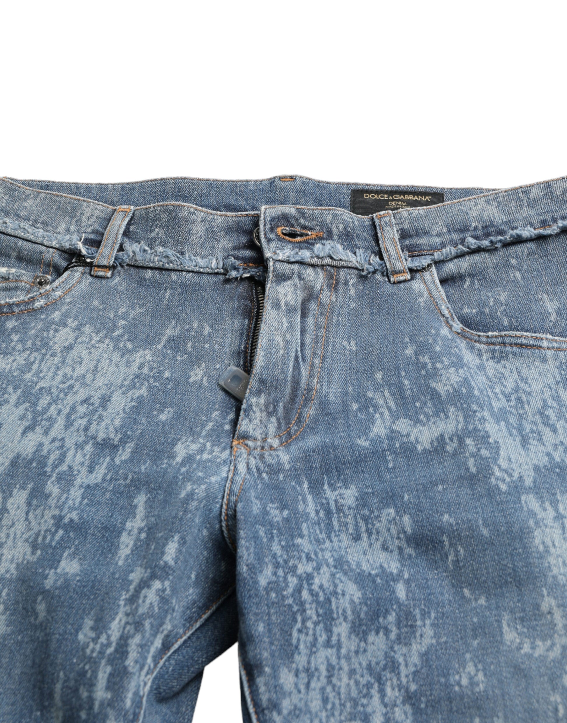 Blau verwaschene Skinny-Jeans aus Baumwollstretch
