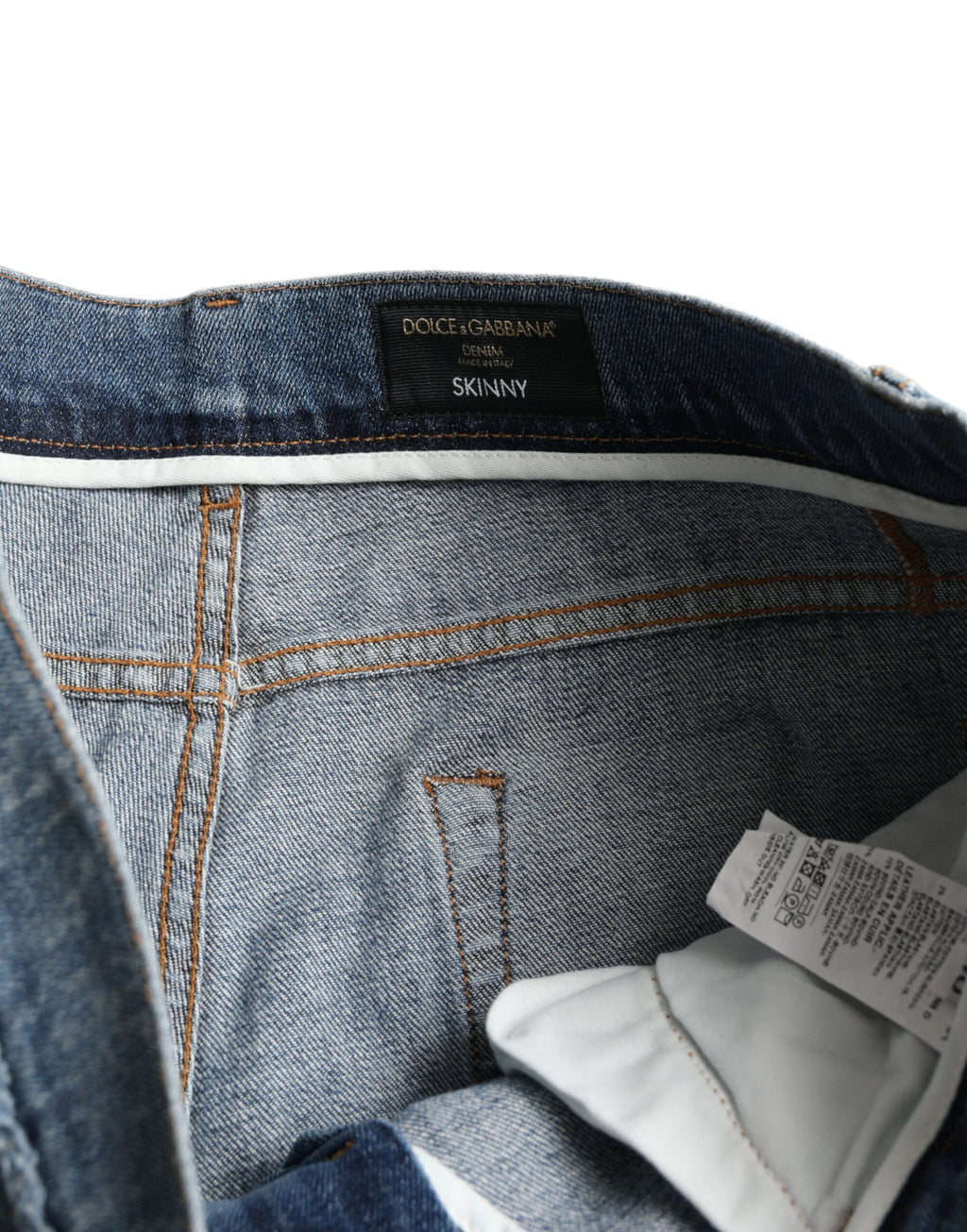 Blau verwaschene Skinny-Jeans aus Baumwollstretch