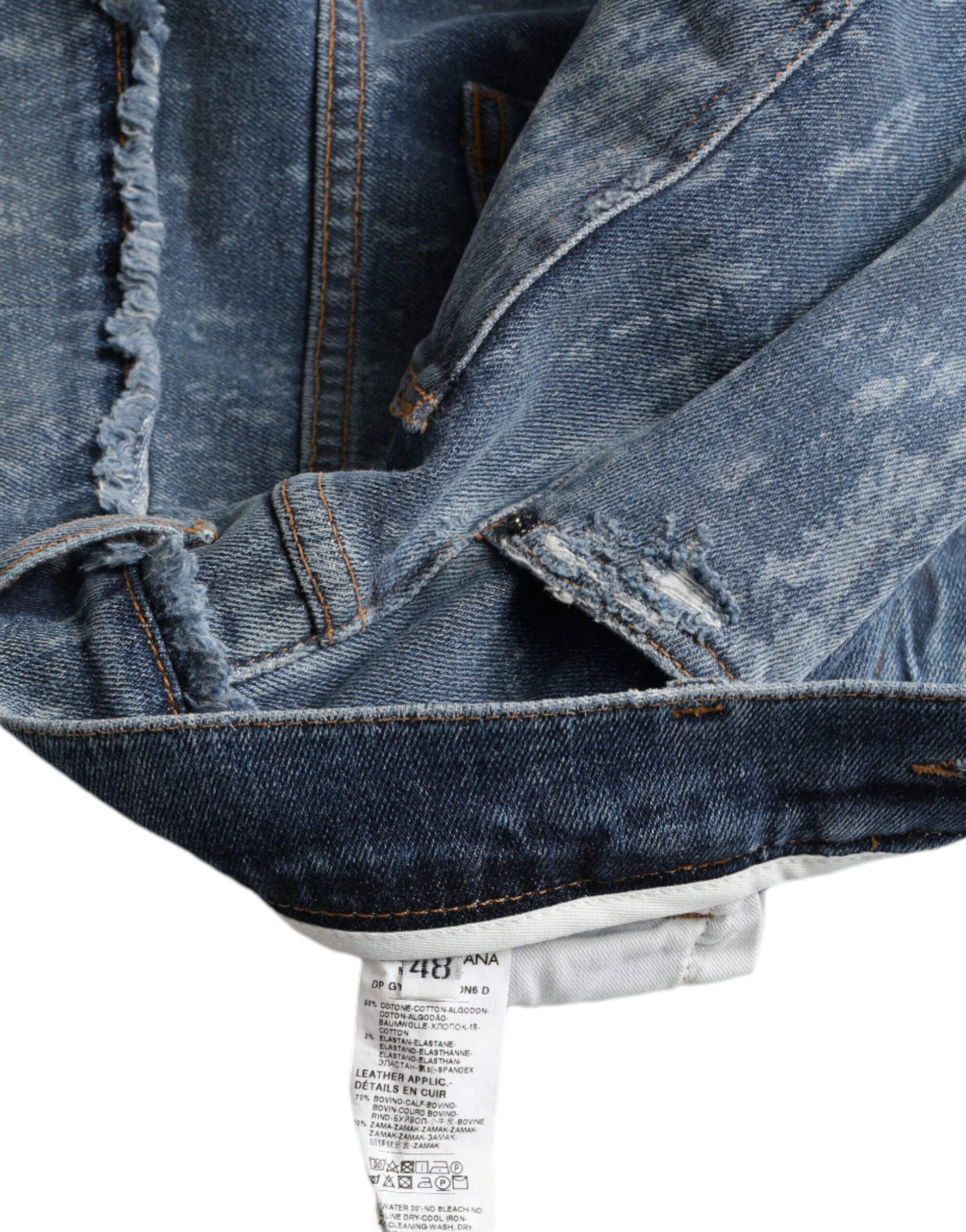 Blau verwaschene Skinny-Jeans aus Baumwollstretch