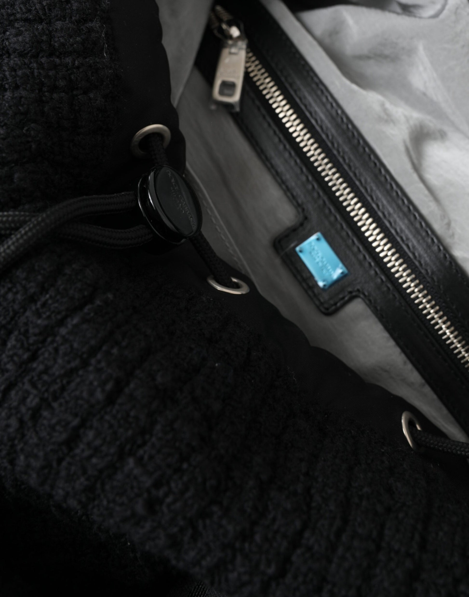 Schwarz Silber Wolle Zaino Tricot Rucksack Männer Tasche
