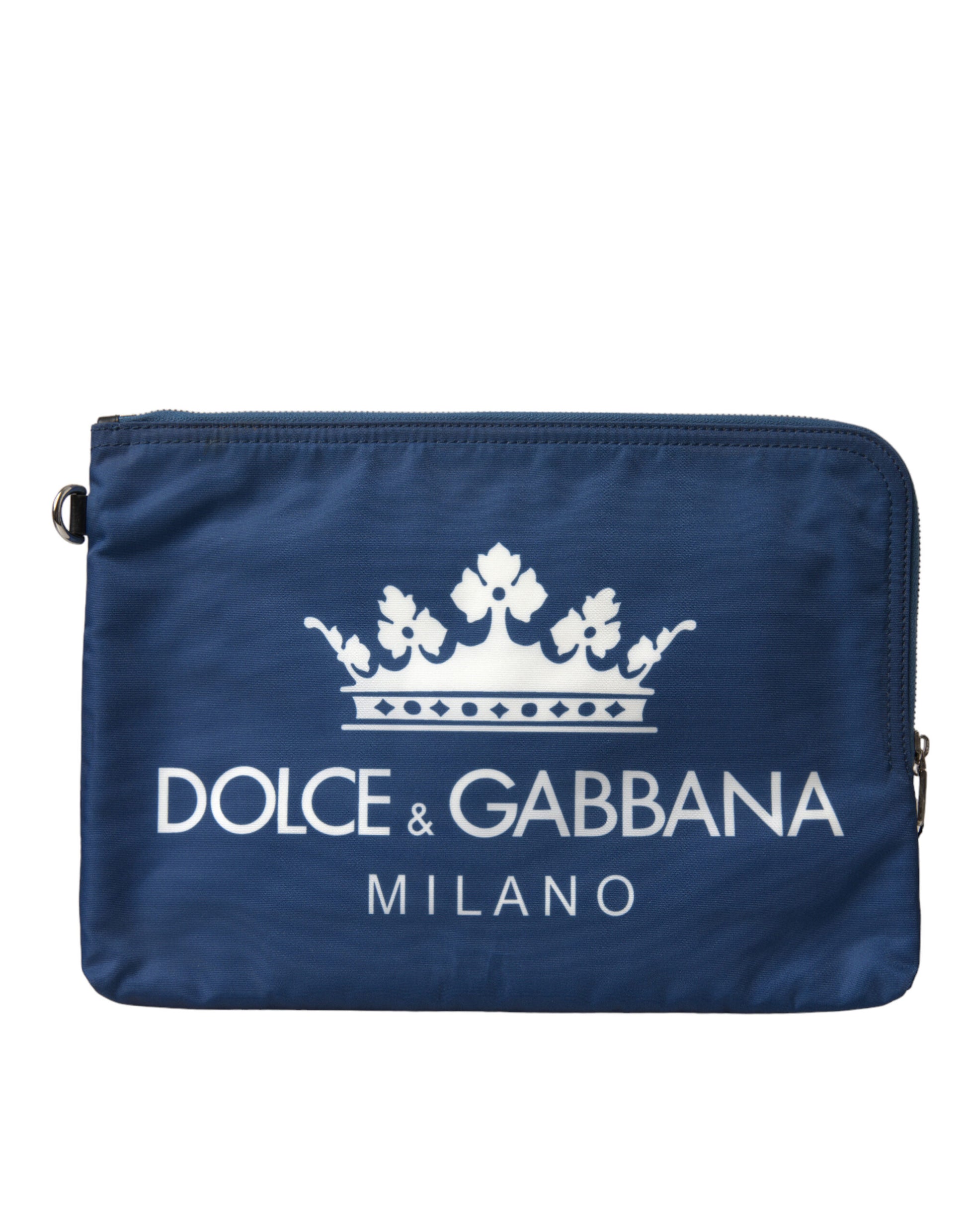 Blaue Clutch aus Nylon mit DG Milano-Print für Herren