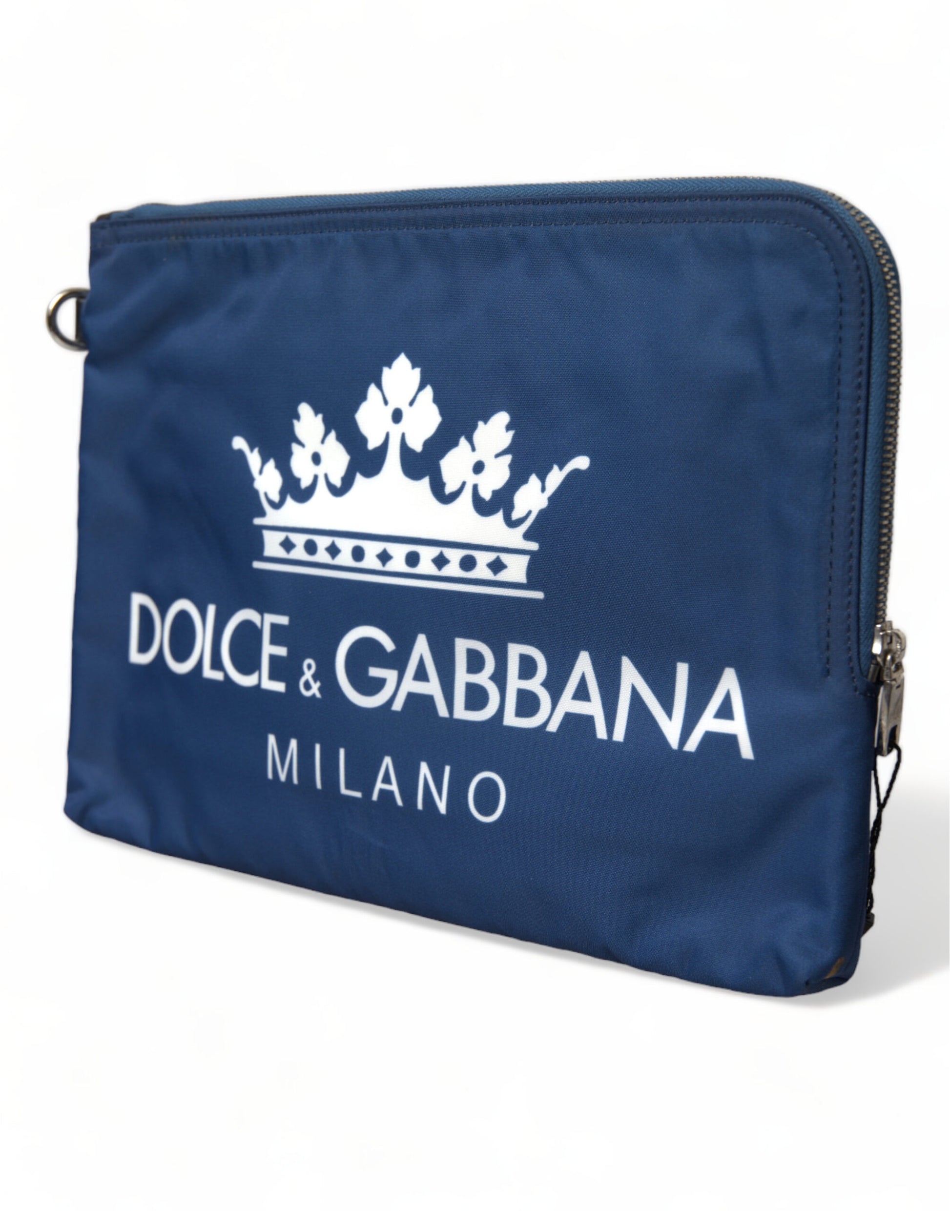 Blaue Clutch aus Nylon mit DG Milano-Print für Herren