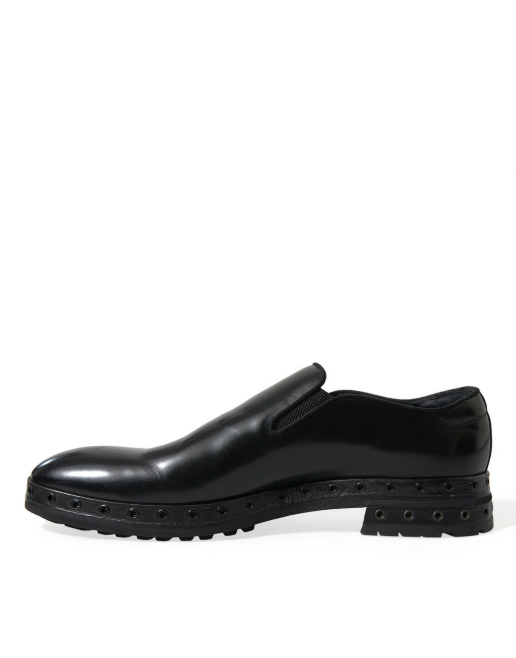 Schwarze Loafer aus Leder mit Nieten