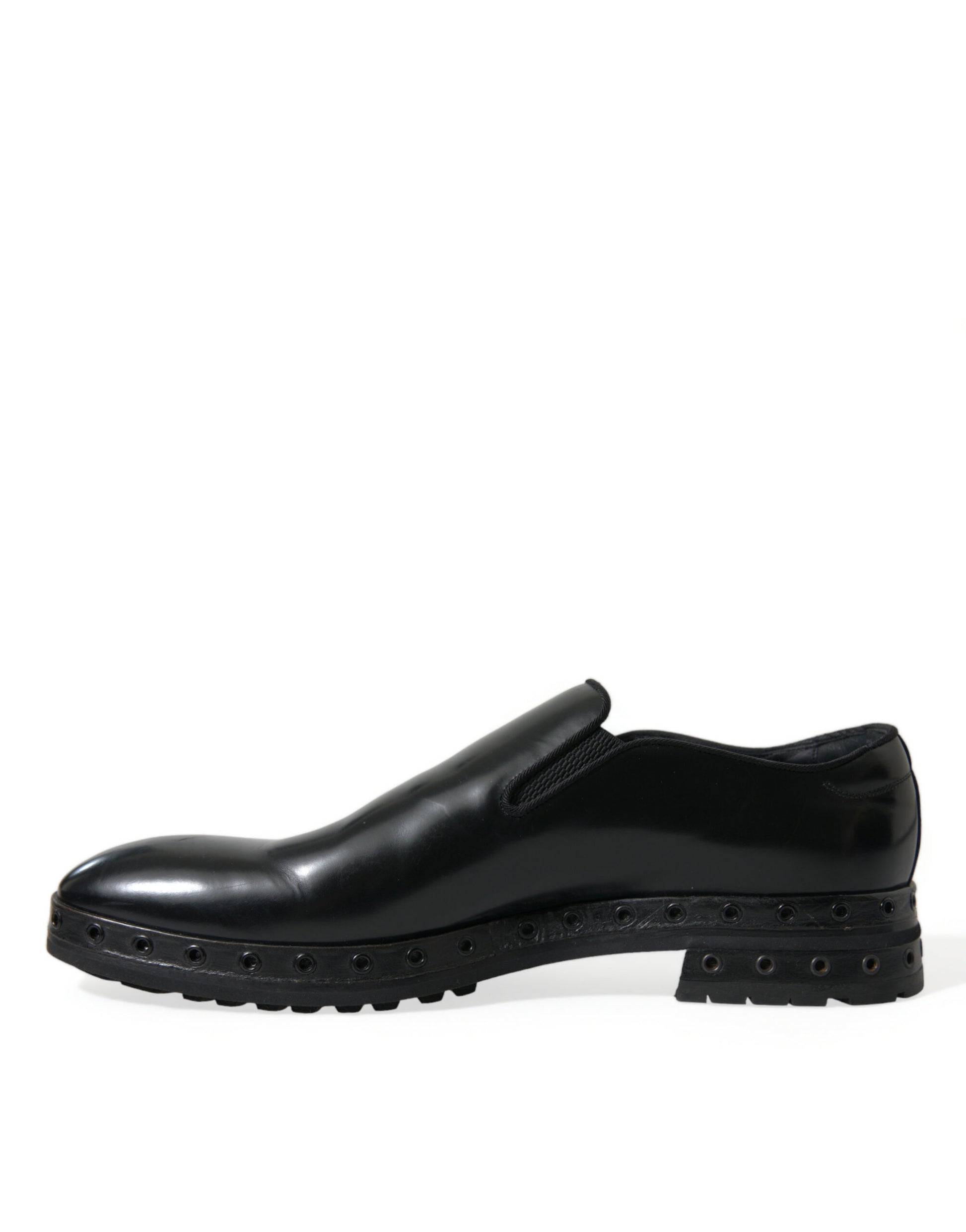 Schwarze Loafer aus Leder mit Nieten
