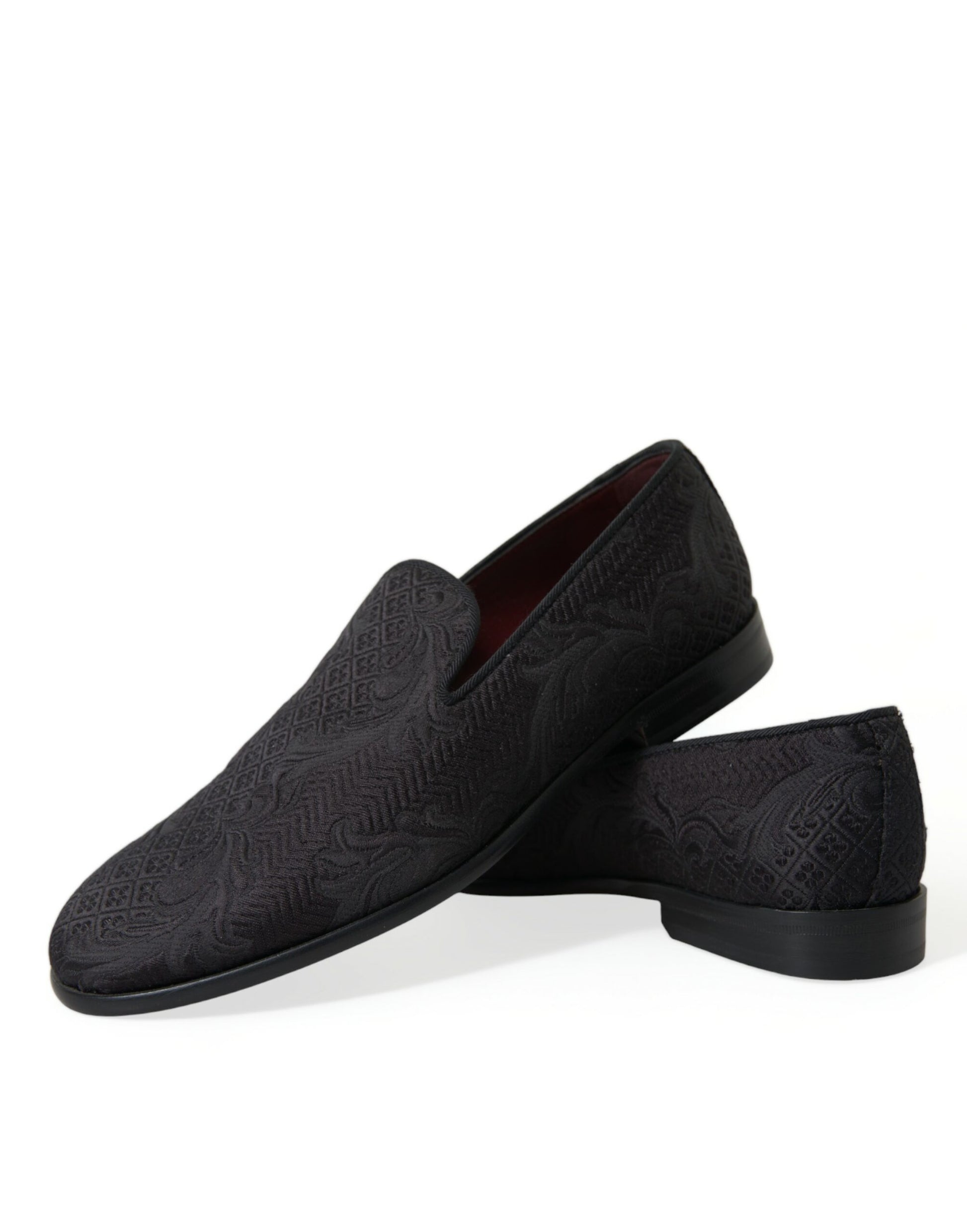 Schwarze Brokat-Loafer-Schuhe für Herren