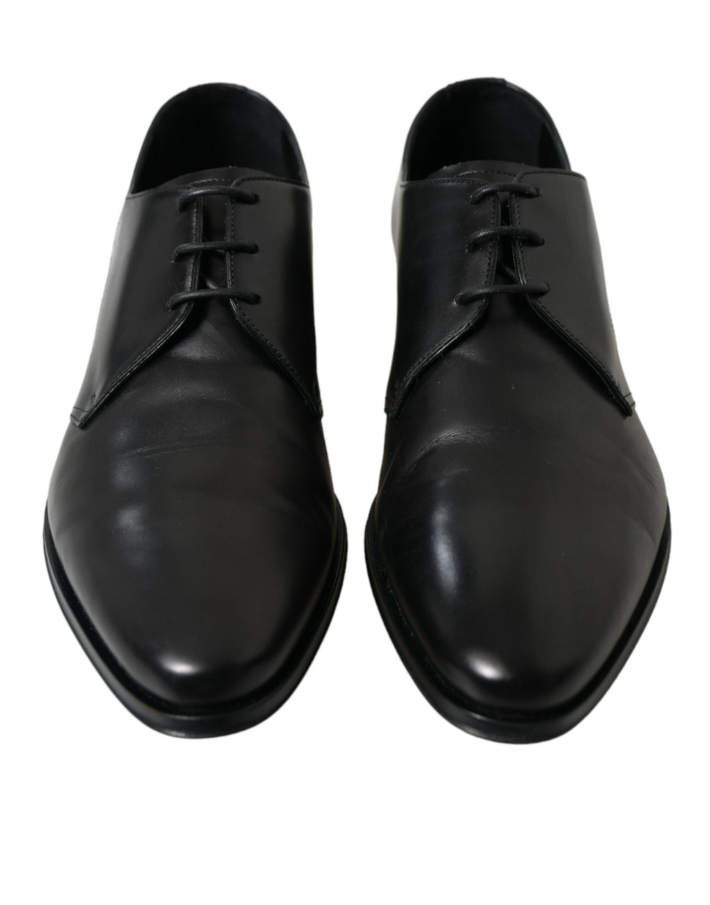 Schwarze Derby-Schuhe aus Leder mit Schnürung