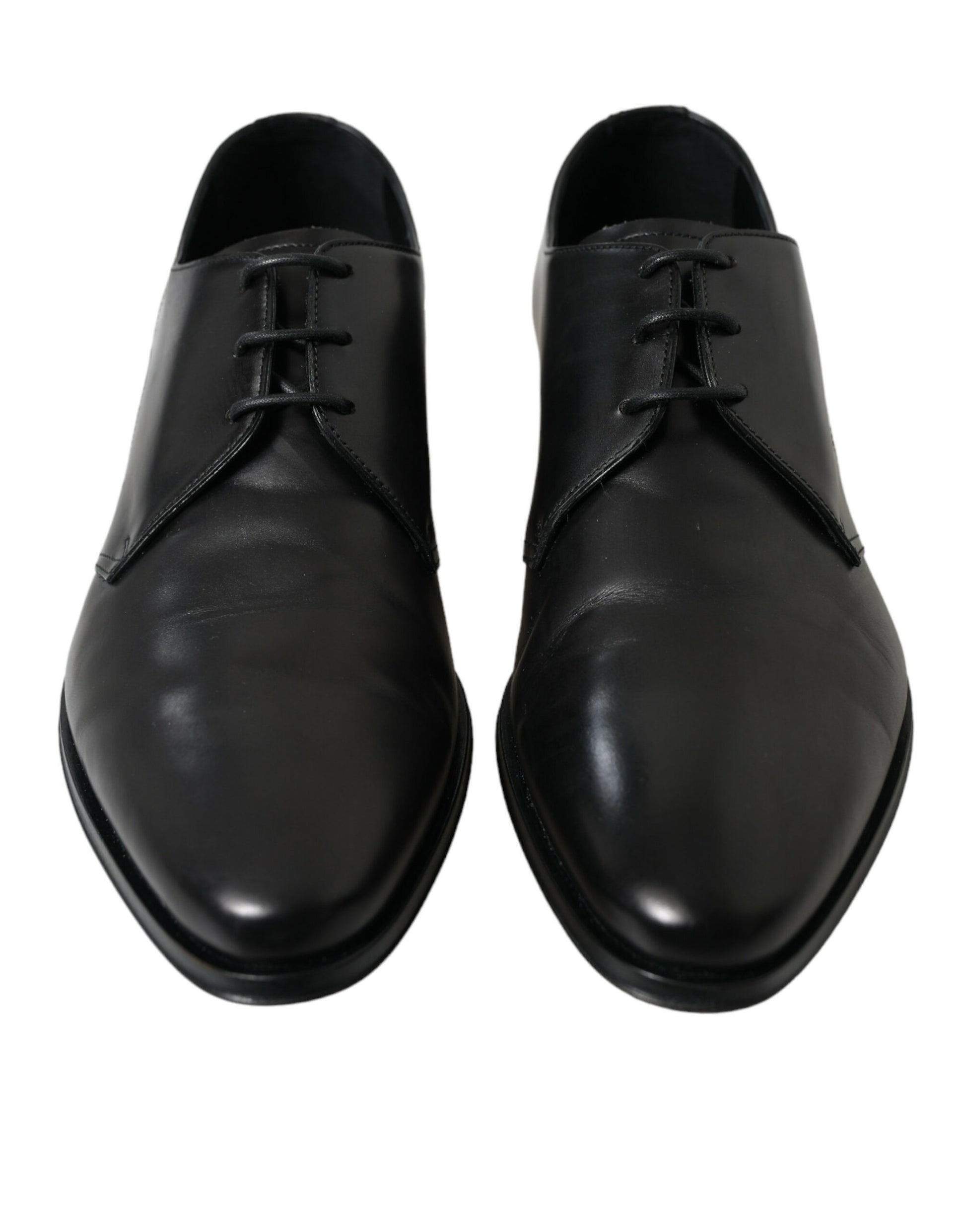 Schwarze Derby-Schuhe aus Leder mit Schnürung