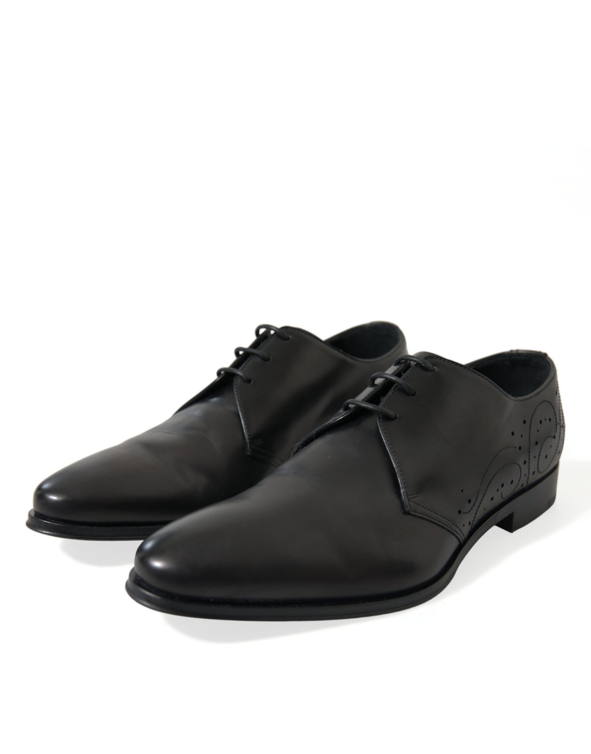 Schwarze Derby-Schuhe aus Leder mit Schnürung