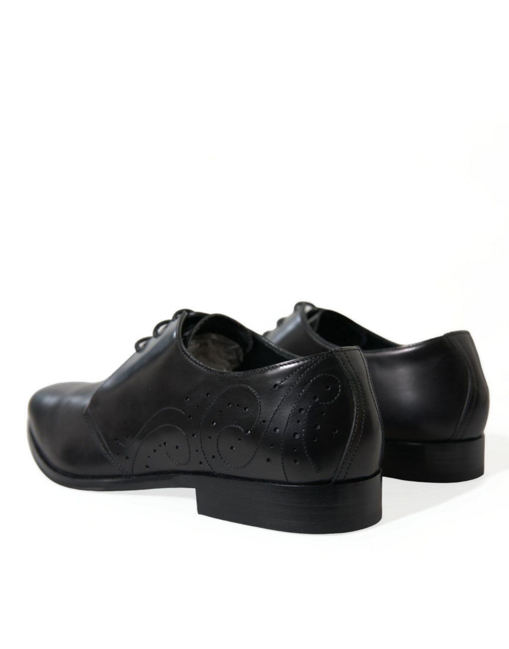 Schwarze Derby-Schuhe aus Leder mit Schnürung