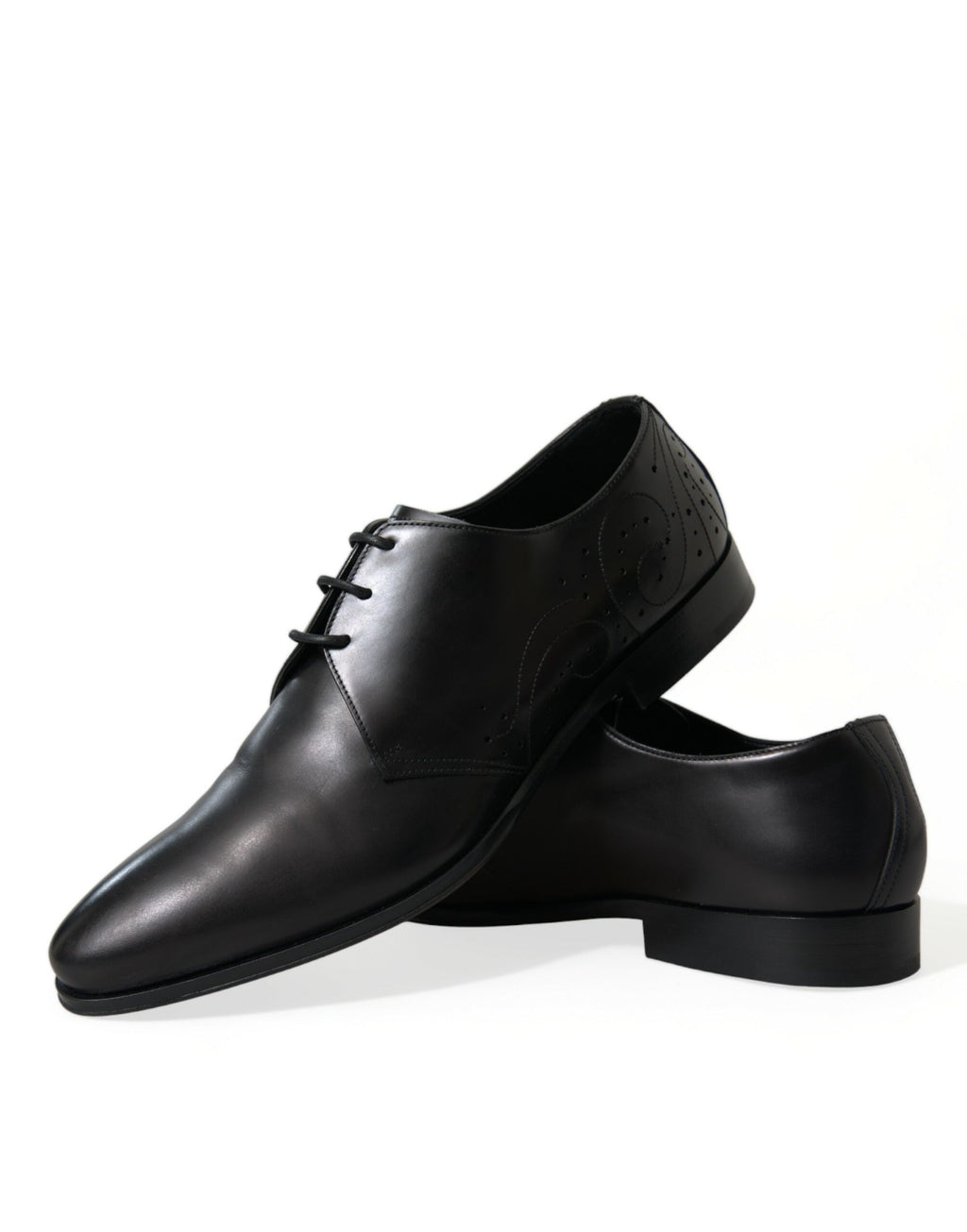 Schwarze Derby-Schuhe aus Leder mit Schnürung
