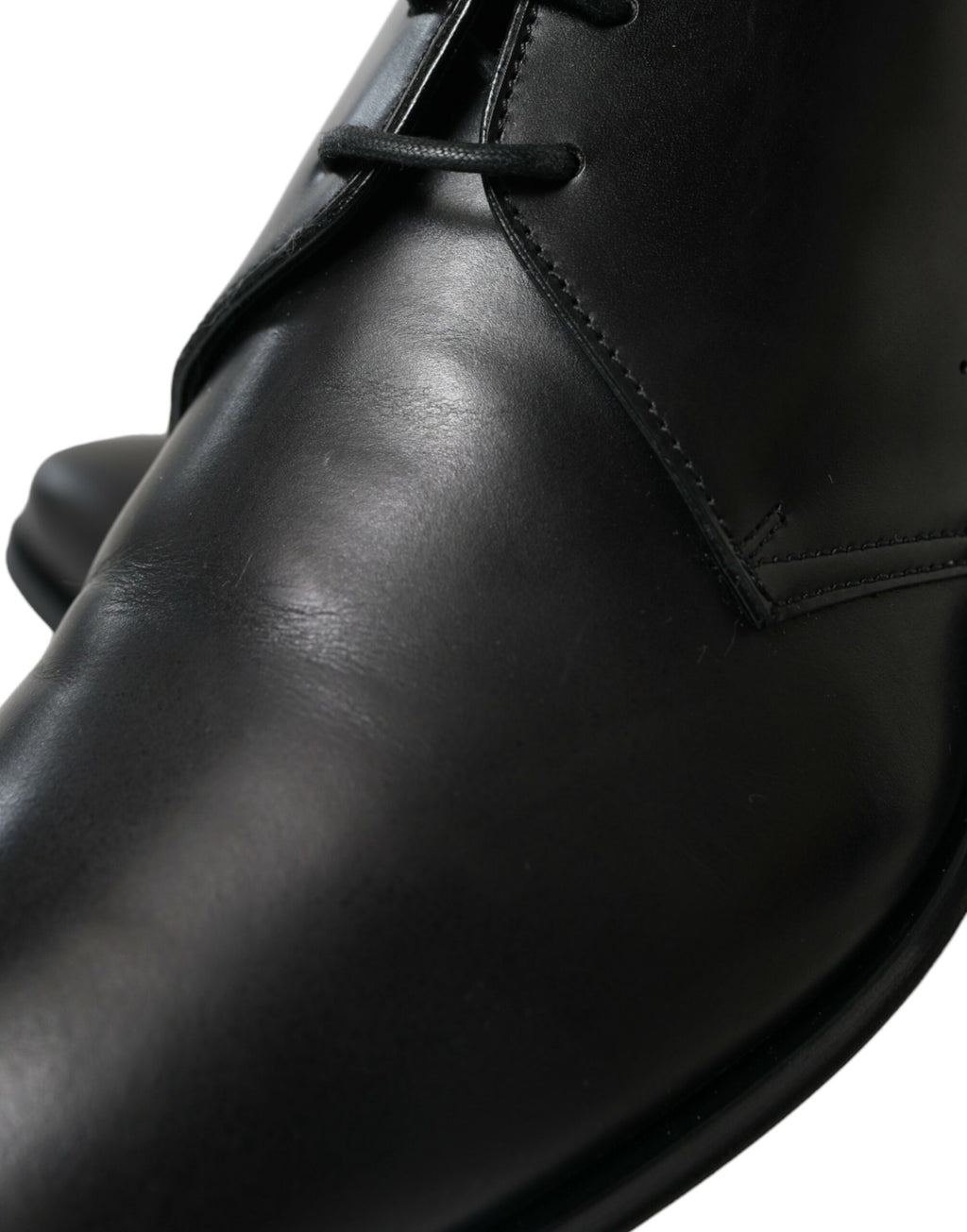 Schwarze Derby-Schuhe aus Leder mit Schnürung