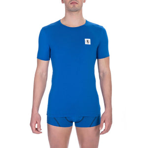 Blaues Herren-T-Shirt aus Baumwolle