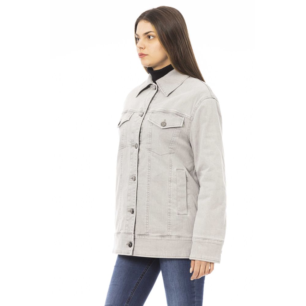 Graue Baumwolljacke für Damen