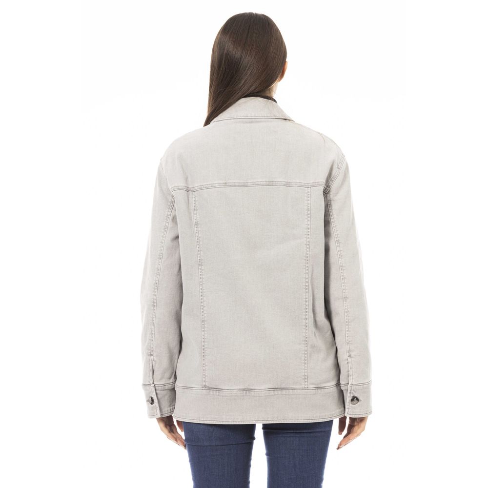 Graue Baumwolljacke für Damen