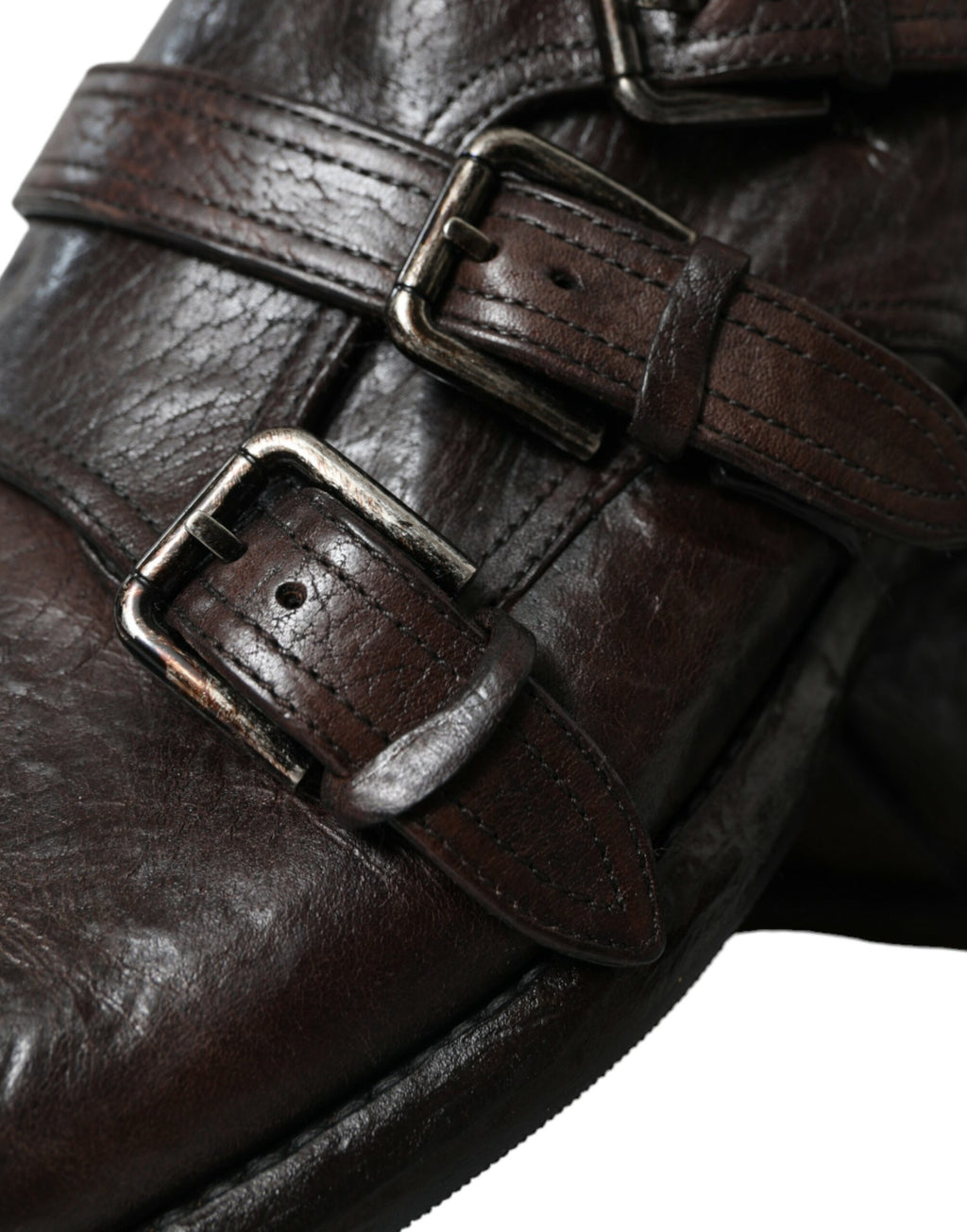 Braune formelle Schuhe mit Lederriemen
