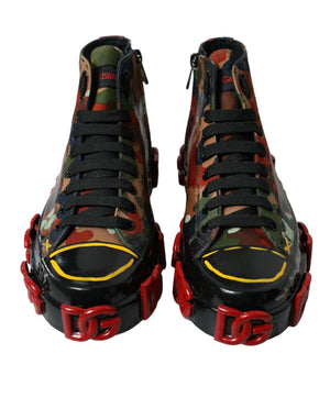 Mehrfarbige Camouflage High Top Sneakers Schuhe