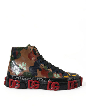 Mehrfarbige Camouflage High Top Sneakers Schuhe