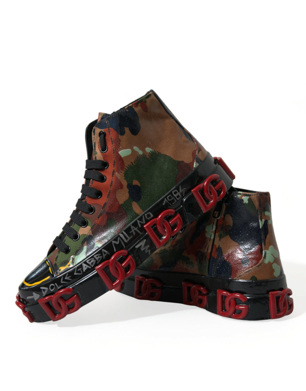Mehrfarbige Camouflage High Top Sneakers Schuhe