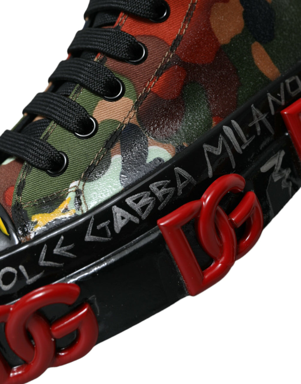 Mehrfarbige Camouflage High Top Sneakers Schuhe