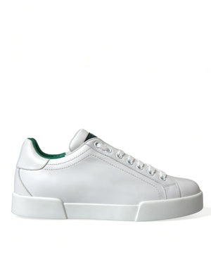 Weiß-grüne Portofino-Sneakers aus Leder