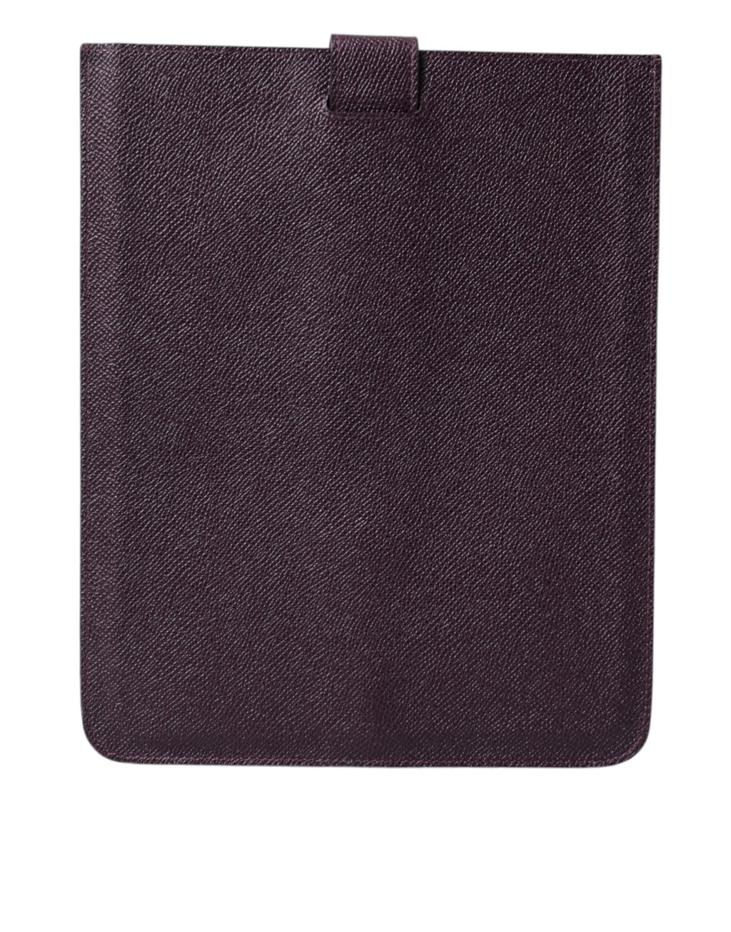 Dunkelbraune Tablet-Hülle aus Leder mit Logo-Plakette