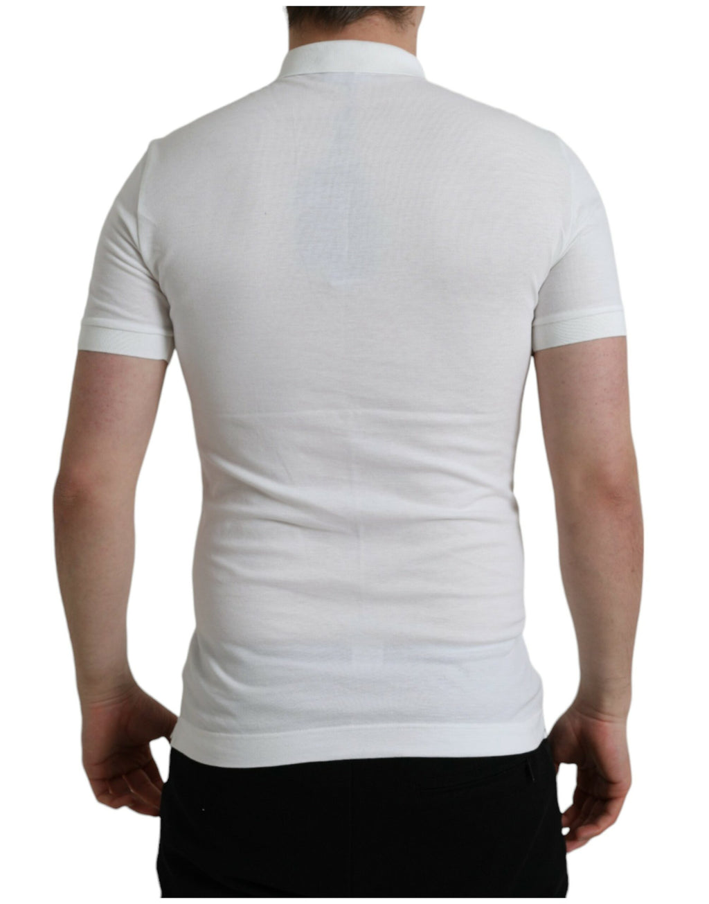 Weißes, kurzärmliges T-Shirt mit Krone und Kragen