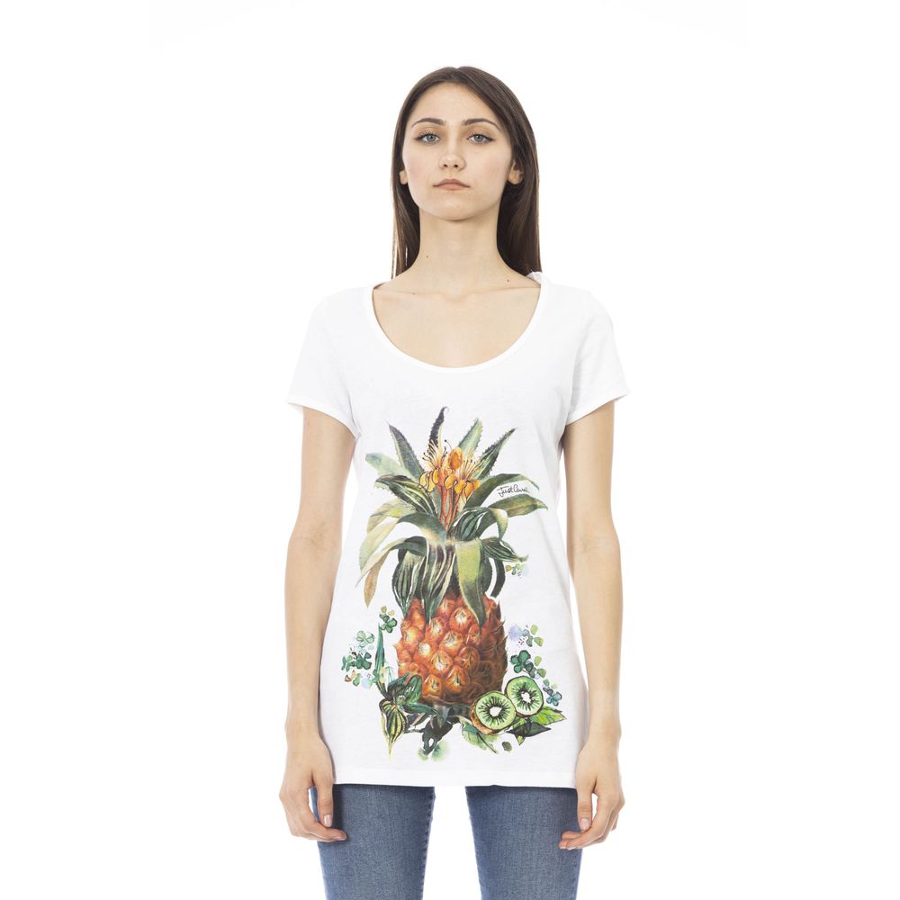 Weißes Damen-T-Shirt aus Baumwolle