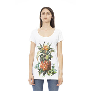 Weißes Damen-T-Shirt aus Baumwolle