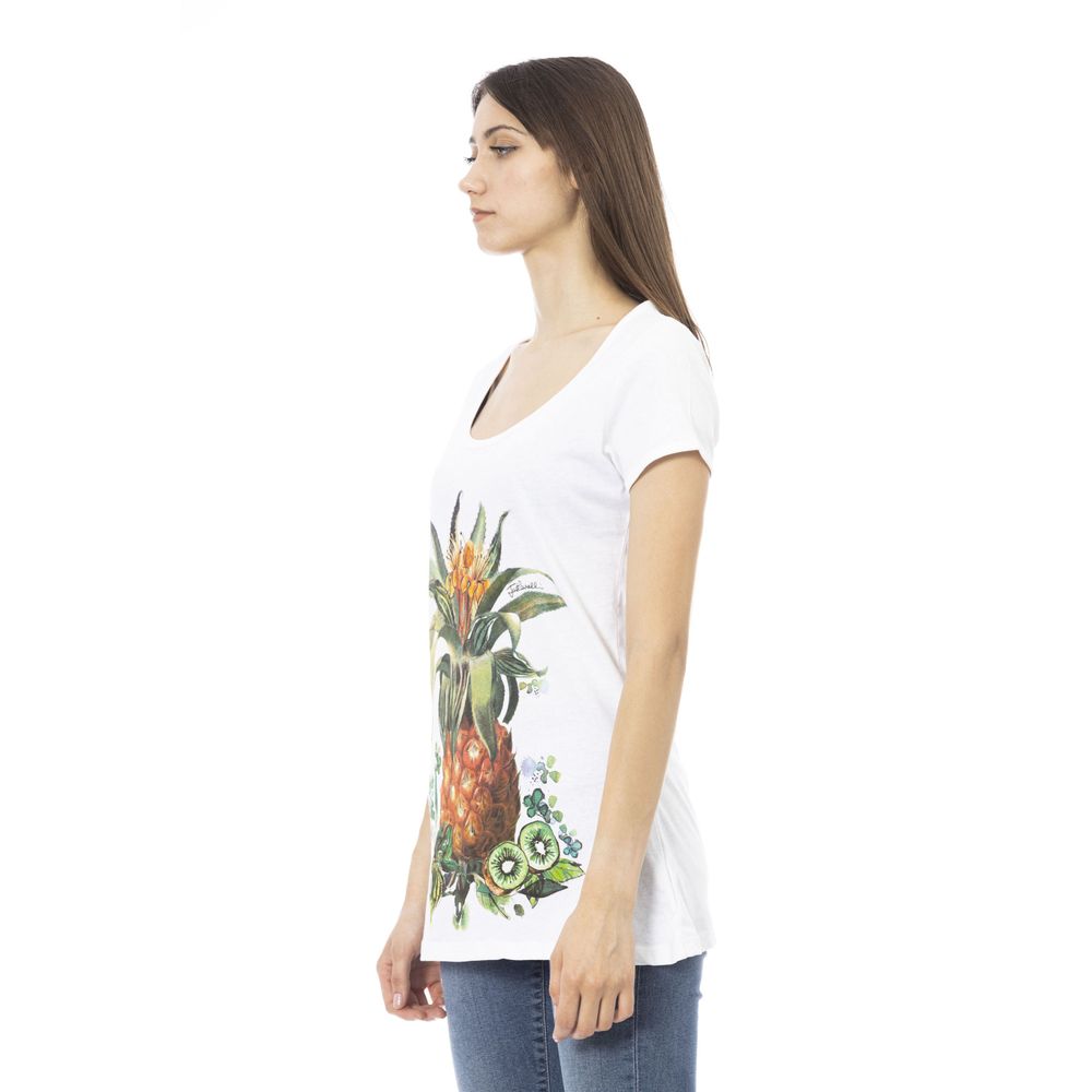 Weißes Damen-T-Shirt aus Baumwolle