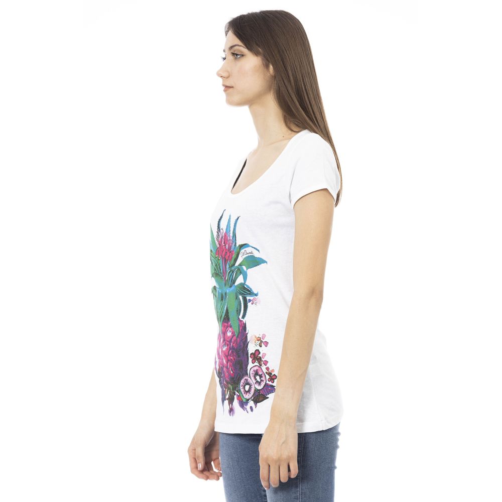 Weißes Baumwolltop für Damen