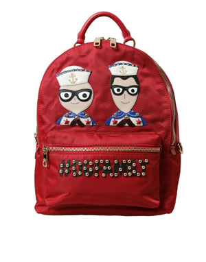 Roter #DGFAMILY Verzierter Rucksack VULCANO Tasche