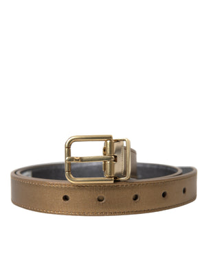 Gürtel aus Kalbsleder in Metallic-Gold mit Metallschnalle